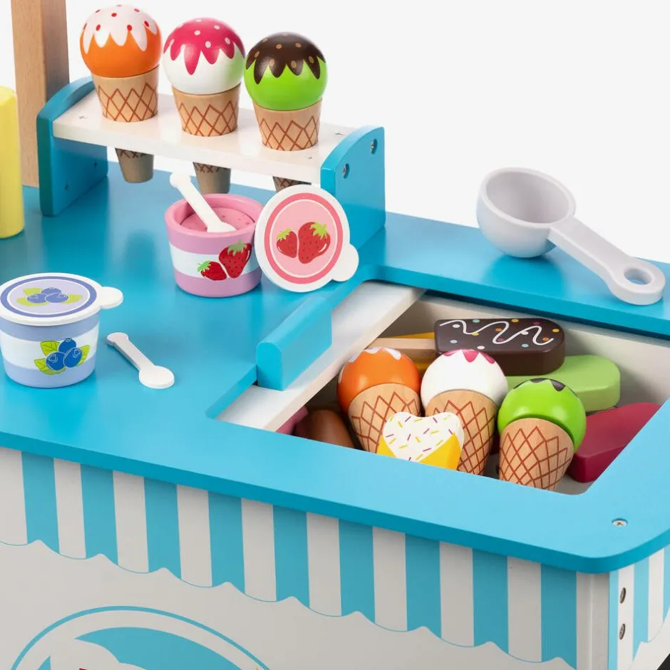 Bigjigs Wooden Ice Cream Cart Play Set (100cm) Discount