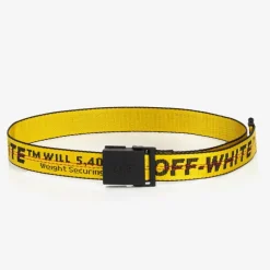 Off-White Yellow & Black Industrial Logo Belt Clearance