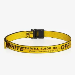 Off-White Yellow & Black Industrial Logo Belt Clearance