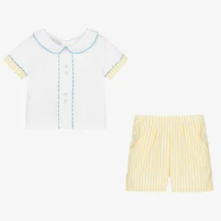 Beau KiD Yellow & White Shorts Set Outlet