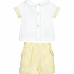 Beau KiD Yellow & White Shorts Set Outlet