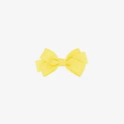 Peach Ribbons Yellow Bow Hair Clip (7cm) Sale