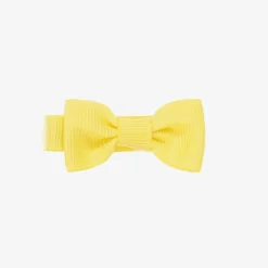 Peach Ribbons Yellow Bow Hair Clip (5cm) New