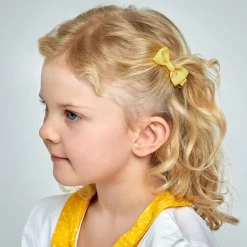 Peach Ribbons Yellow Bow Hair Clip (5cm) New