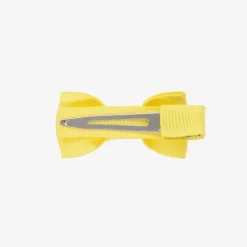Peach Ribbons Yellow Bow Hair Clip (5cm) New