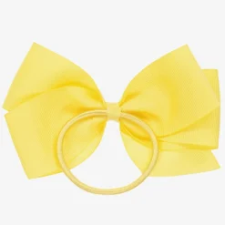 Peach Ribbons Yellow Bow Hair Elastic (12cm) Online