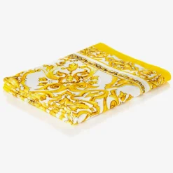 Dolce amp; Gabbana Yellow Cotton Majolica Print Towel (130cm)