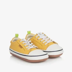 Tip Toey Joey Yellow Leather First Walker Trainers Online
