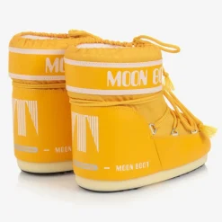 Moon Boot Yellow Logo Short Snow Boots Discount