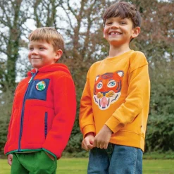 Frugi Yellow Organic Cotton Tiger Sweatshirt New