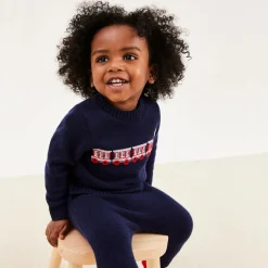 Beatrice amp; George Baby Boys Blue Wool Train Trouser Set Discount