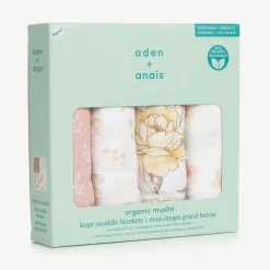 aden + anais Baby Girls Cotton Muslin Swaddles (4 Pack) New