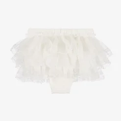 Beau KiD Baby Girls Ivory Cotton Bloomer Shorts