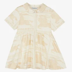 Burberry Baby Girls Ivory EKD Cotton Dress Online