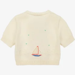 Gucci Baby Girls Ivory Knitted Boat Cardigan Discount