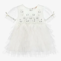 Tutu du Monde Baby Girls Ivory Tulle & Beads Dress Online