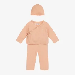 Calvin Klein Baby Girls Pink Waffle Knit Babysuit Gift Set Sale