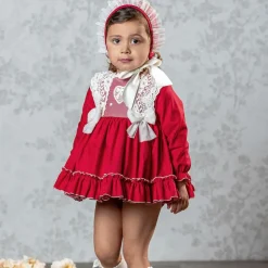 Abuela Tata Baby Girls Red Cotton & Lace Dress Set Best