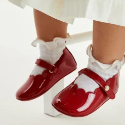 Beatrice amp; George Baby Girls Red Leather Pre-Walker Shoes Clearance