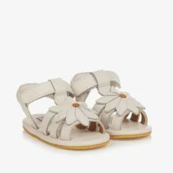 Donsje Baby Girls White Leather Daisy Sandals New