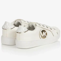 Michael Kors Kids Baby White & Gold Logo Trainers Best