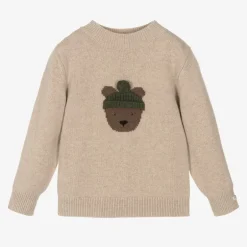 Donsje Beige Merino Wool Teddy Bear Sweater BiscottiMelange Sale