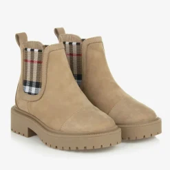 Burberry Beige Vintage Check Chelsea Boots Discount