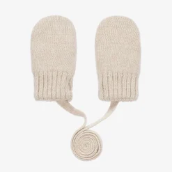 Jamiks Beige Wool & Cashmere Baby Mittens Online