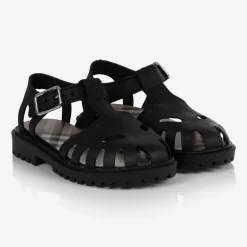 Burberry Black Rubber Sandals Outlet
