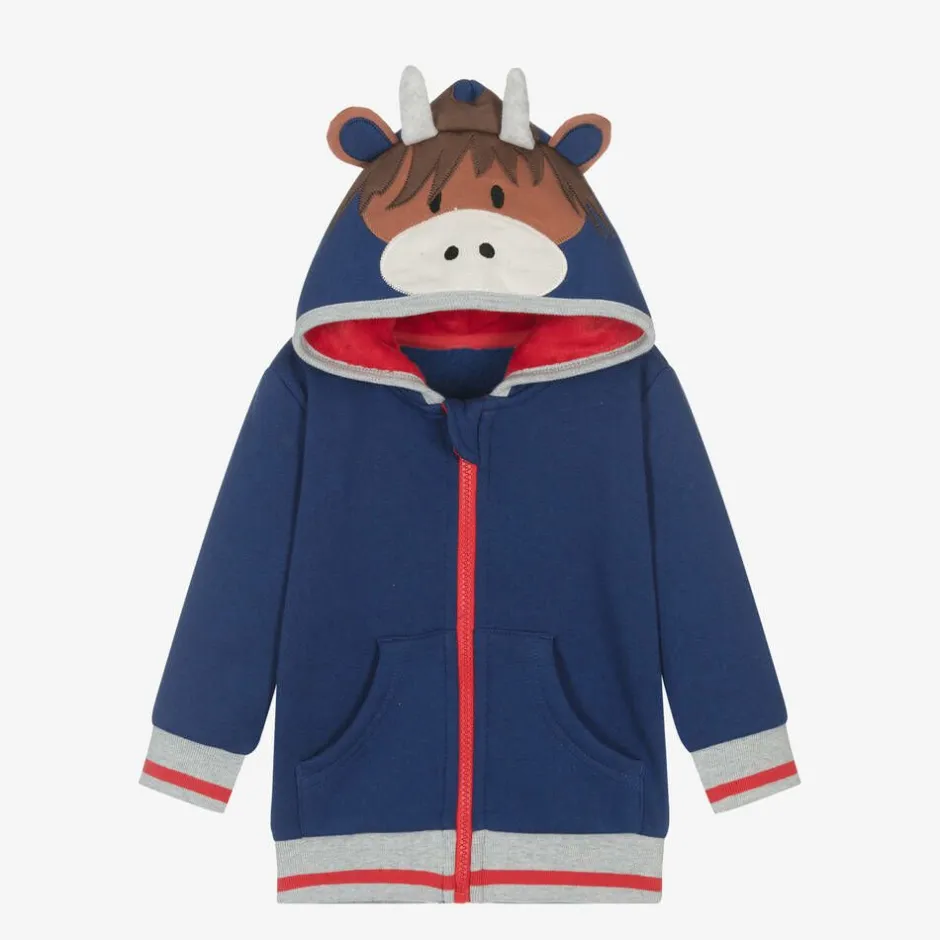 Blade amp; Rose Blue Hamish Highland Cow Zip-Up Top Discount