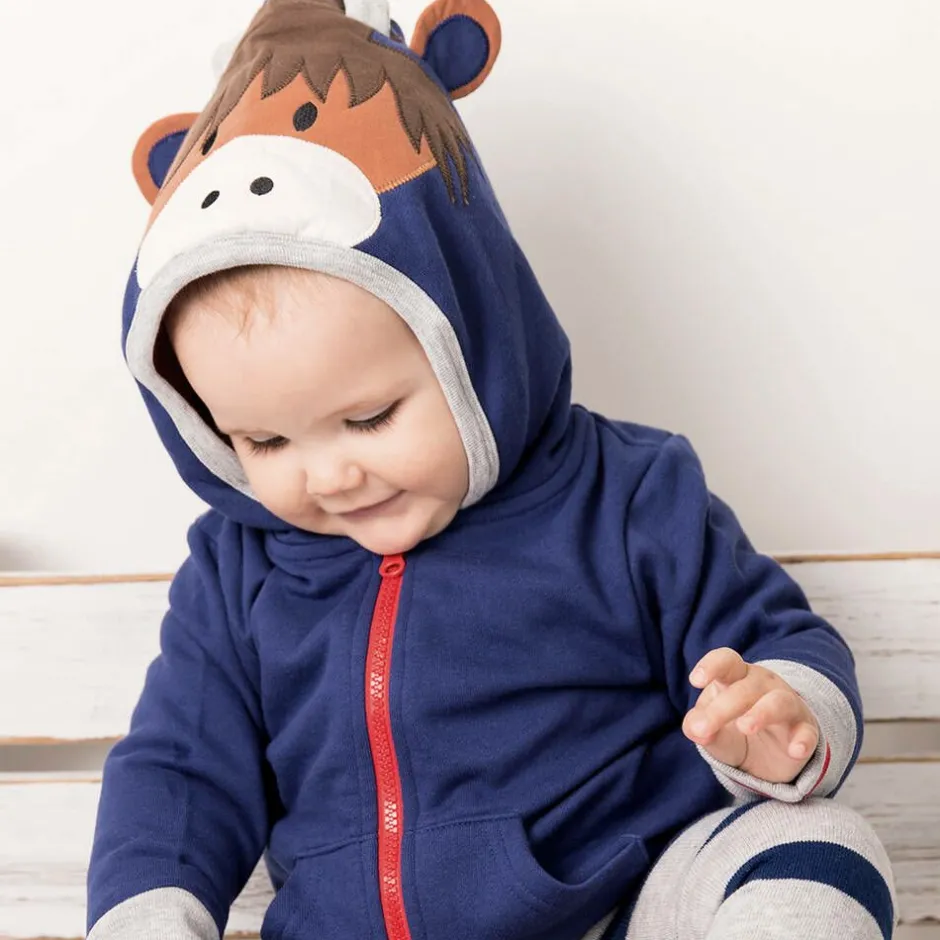 Blade amp; Rose Blue Hamish Highland Cow Zip-Up Top Discount