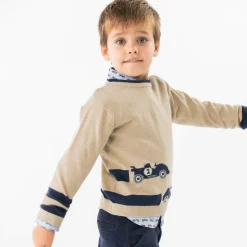 Boboli Boys Beige & Blue Needlecord Trouser Set New
