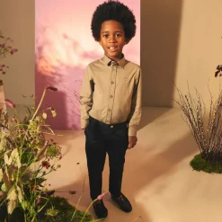 Emporio Armani Boys Beige Cotton Shirt New