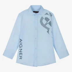 AIGNER Boys Blue Cotton Shirt Hot