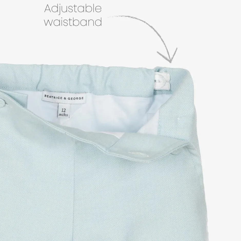 Beatrice amp; George Boys Blue Cotton Shorts Set Online