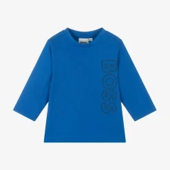 BOSS Boys Blue Cotton Top New