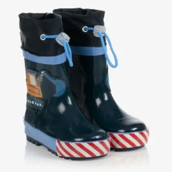 Playshoes Boys Blue Digger Rain Boots New