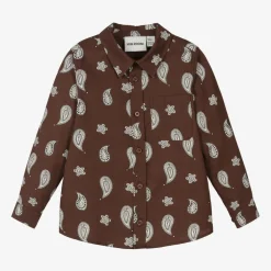 Mini Rodini Boys Brown Organic Cotton Paisley Shirt Sale