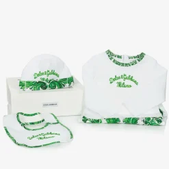 Dolce amp; Gabbana Boys Green Majolica Cotton Babysuit Set New