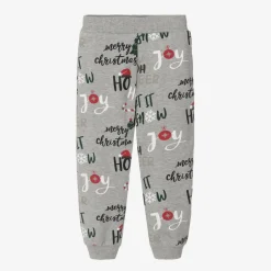 NAME IT Boys Grey Festive Cotton Joggers