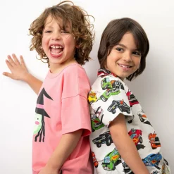 Rock Your Baby Boys Ivory Cotton Race Car Shirt Sale