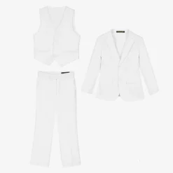 Romano Boys White Twill Suit Sale