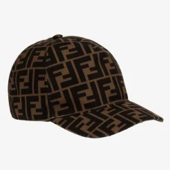 Fendi Brown FF Logo Cap Online