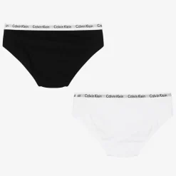 Calvin Klein Girls Black & White Cotton Knickers (2 Pack)