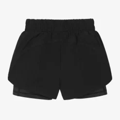 Danskin Girls Black Double Layer Sports Shorts