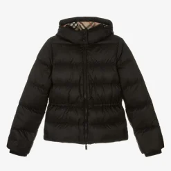 Burberry Girls Black Down Puffer Coat Clearance