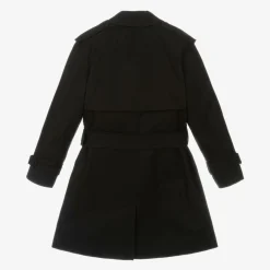 Burberry Girls Black Gabardine Trench Coat Sale