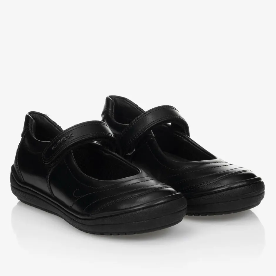Geox Girls Black Leather Shoes