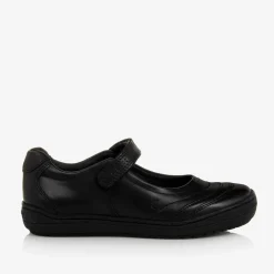 Geox Girls Black Leather Shoes