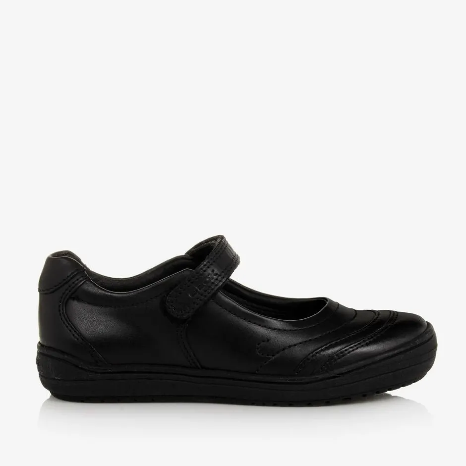 Geox Girls Black Leather Shoes